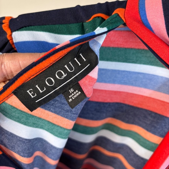 Eloquii Rainbow Stripe A-line Dress Size 16 - Picture 5 of 5